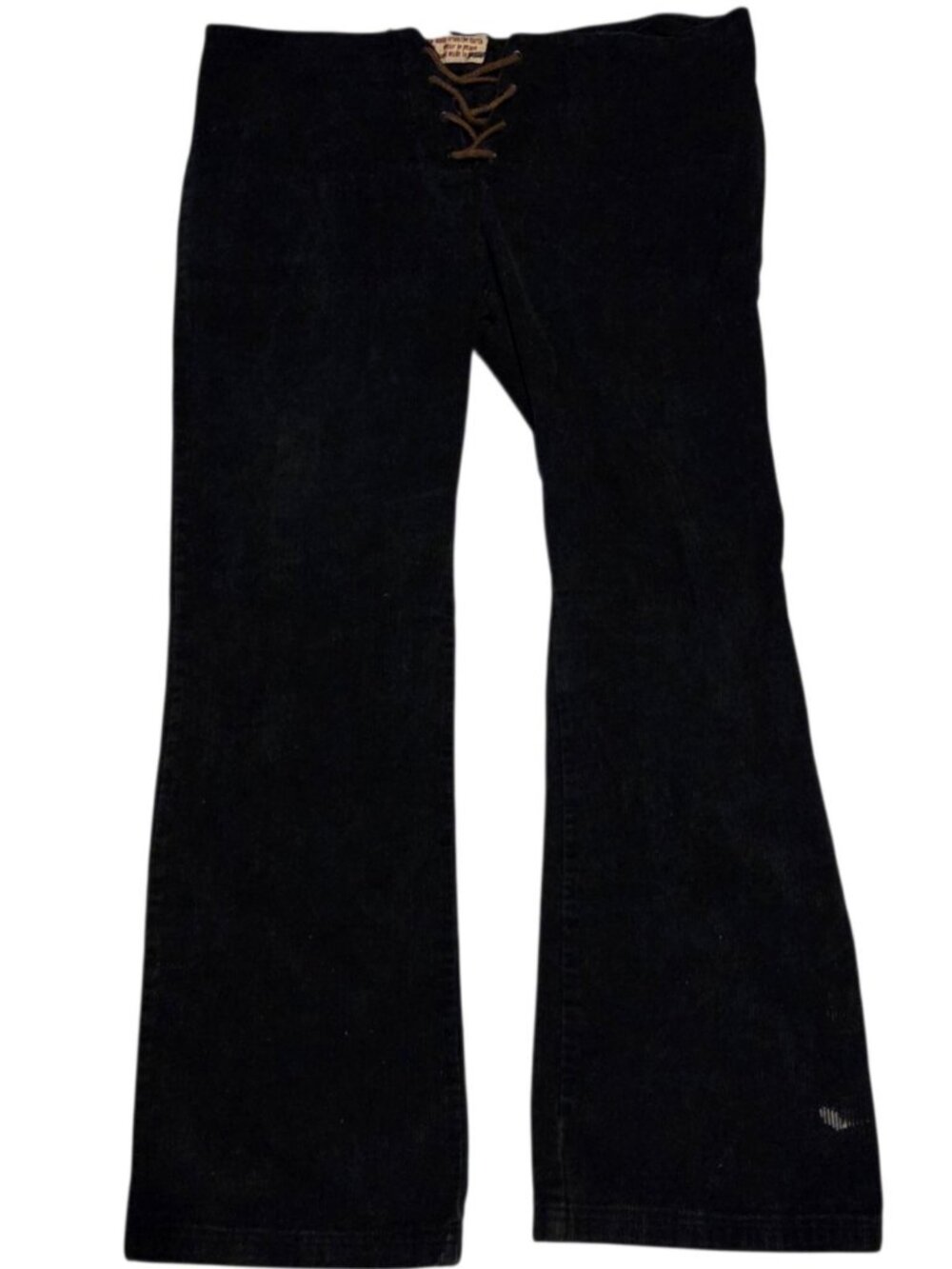 Vintage Gypsy Rose Black Corduroy Bell Bottoms Size Large Fair Condition